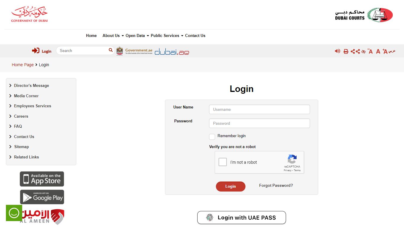 Login - Dubai Court's Website